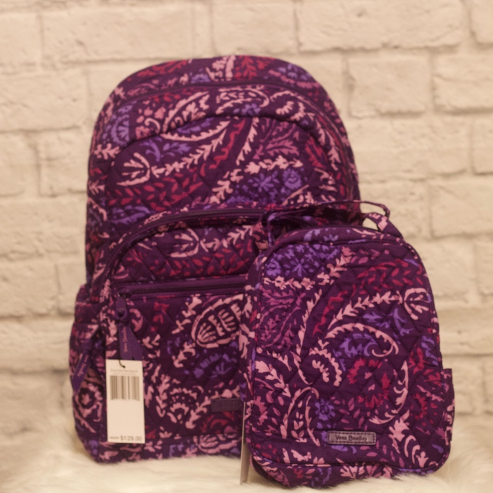VeraBradley Paisley Amethyst EssentialBackpack Set